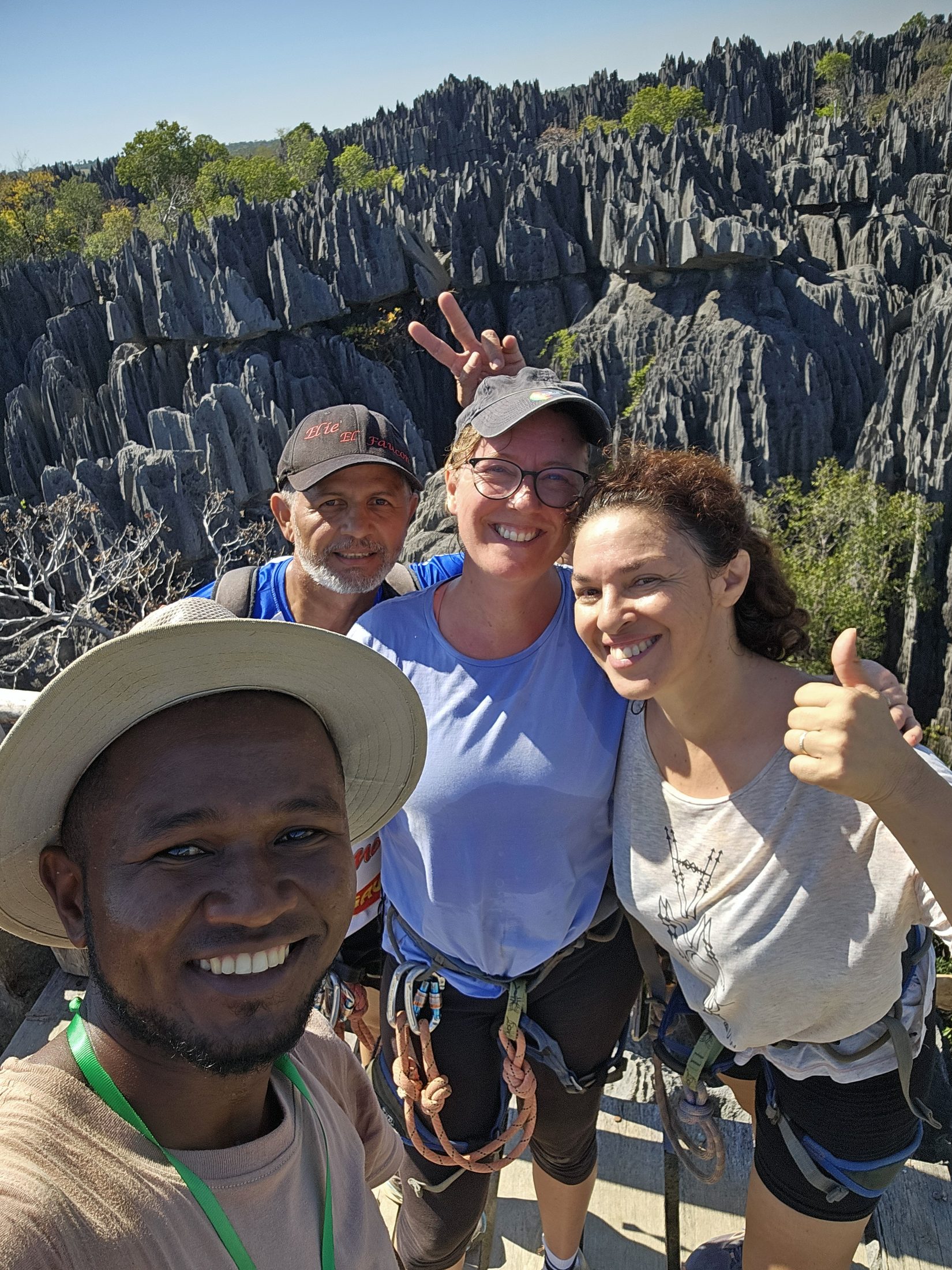 Hubert and guests atop the Grand Tsingy